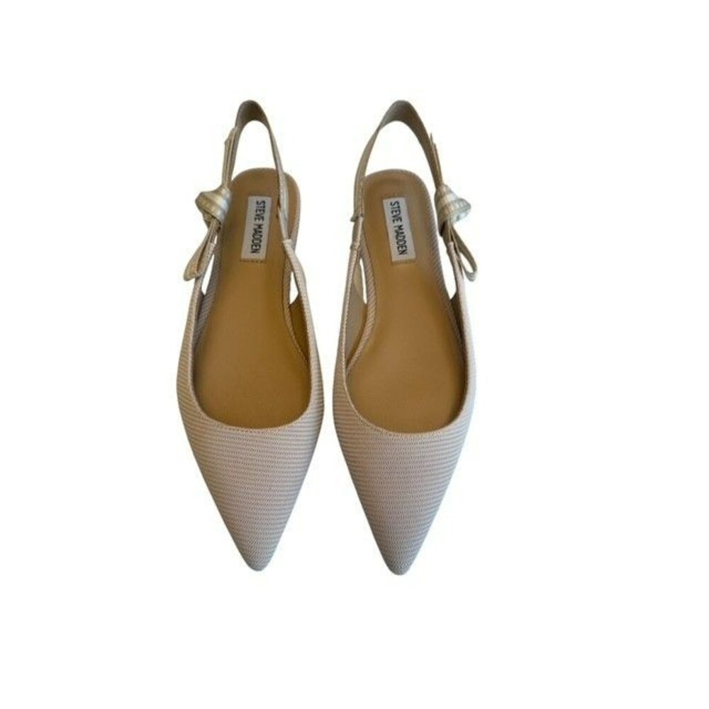 Steve Madden Olsen Flat Women's US 6 .5M Taupe Fabric Pointed Toe Slingback